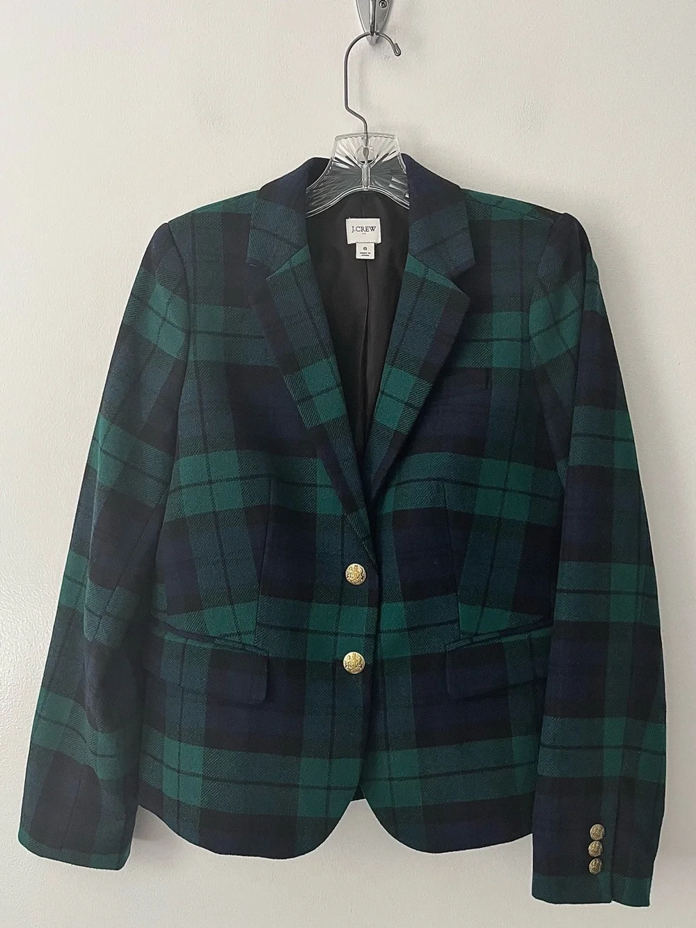 J Crew Factory Black Watch Wool Blend Schoolboy Blazer Tartan Preppy 8